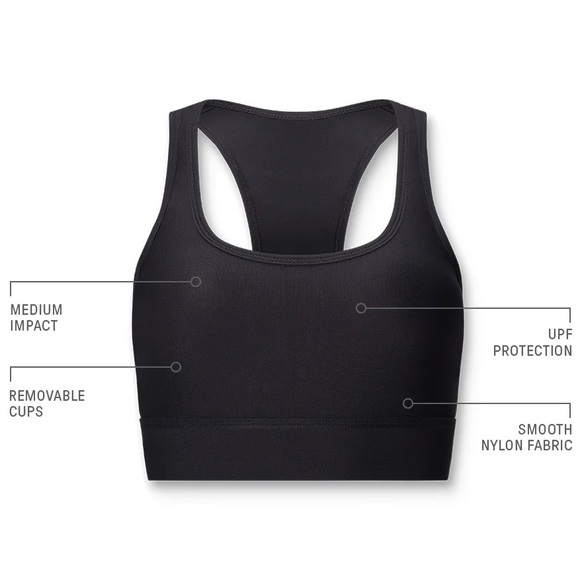 NWT Fabletics Size Medium Women’s On-The-Go Medium-Impact Sports Bra Black - Picture 7 of 7